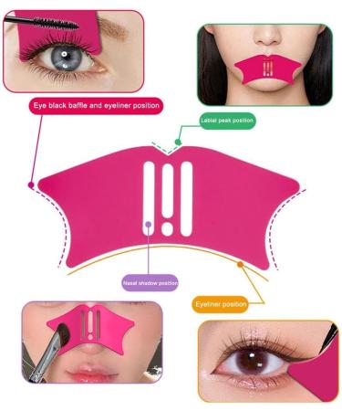 Nose Highlighter Stencil Nose Eyebrow Cheekbone Stencils Multifunctional Face Make up Stencils Eyeliner Stencils Wing Tips Reusable Makeup Eyelash Tool Puchen Rose Red - Buy Online on GoSupps.com
