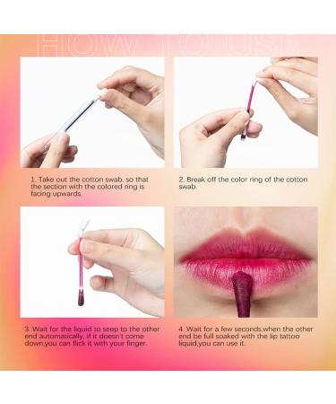 SWETIYOU Tattoo Lipstick Cotton Swab Set - 24Pcs Waterproof Non-Stick Q Tip Lip Tint Stain for Long Lasting Cute Lip Makeup - Buy Online on GoSupps.com