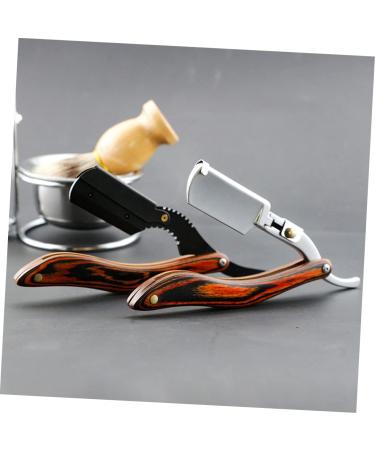 Minkissy Manual Razor - Professional Wood Handled Bart Razor for Men | Stainless Steel Cutting Tool | 16x3.3x1.2cm - Buy Online on GoSupps.com
