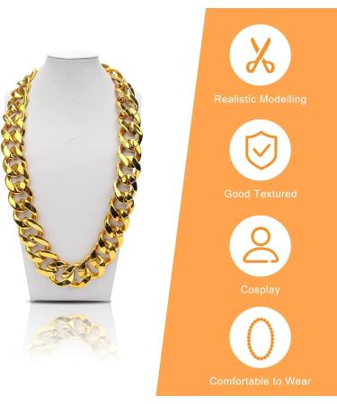 Hoedia Faux Gold Chain Necklace Hip Hop Chain Gold Necklace for Men Gold Chain Necklace 30.7in Punk Style Necklace Removable Chain for Pet Cats & Dogs Taking Pictures Christmas Costume - Buy Online on GoSupps.com