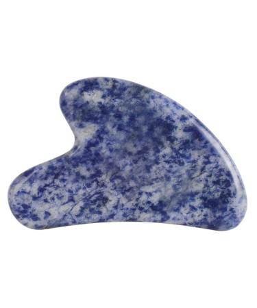 Loveliome Gua Sha Crystal Jade Stone Board for Skincare  Scraping Face Back Massage Relax Therapy Trigger Point Treatment(Blue Point)