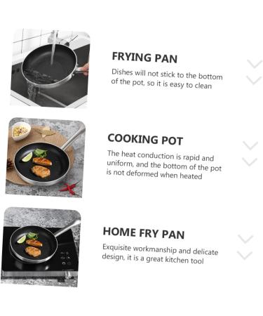 Zerodeko Flat Skillet Cooking Tool 1 PC Aluminum Steak Skillet Tool Universal Flat Bottom Wok Frying Pot Silver 39.5X20CM - Buy Online on GoSupps.com