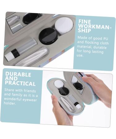 Buy Homsfou Double-Layer Glasses Case - 2 in 1 PU Contact Lens Container & Terrarium Sunglasses Case - Safe Filigree Hard Shell Holder for Glasses & Contacts | International Shipping Available - Buy Online on GoSupps.com