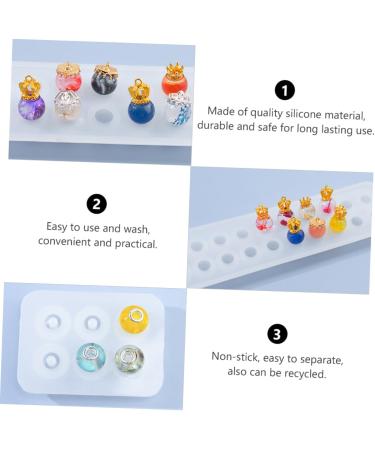 STOBOK 3 Pcs Pendant Silicone Mold Silicone Molds Sphere Beads Creative Crystal Epoxy Mold Epoxy Resin Flat As Shown 23X6.2CM - Buy Online on GoSupps.com