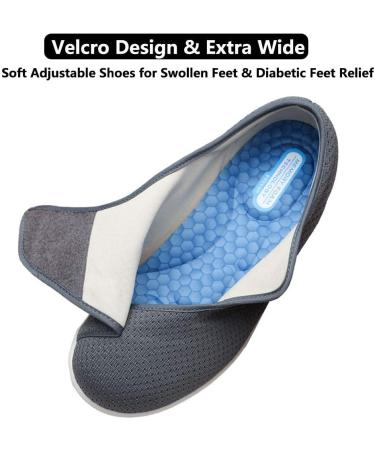 Women's Arch Support Diabetic Walking Shoes - Adjustable Closure, Extra Wide Width, Orthopedic Sneakers for Bunions, Pain Relief (Black, Size 9 Wide) - Buy Online on GoSupps.com