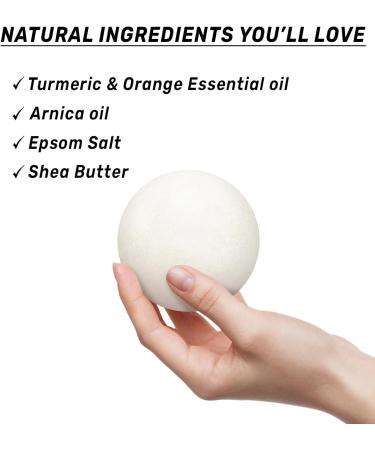 Natural Bath Bombs - Luxurious Fizzing Bubble Bath Gift for Dry Skin Hydration Moisturizing - Turmeric & Arnica Orange Essential Oil - Immerse Yourself in A Blissful Spa Bath Relaxation Stress Relief - Buy Online on GoSupps.com