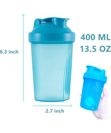 Hiusity Protein Shaker 400ml - Durable & Odor-Neutral Gym Cup for Creamy Fitness Shakes | Protein Shake with Ball | White & Blue - Buy Online on GoSupps.com