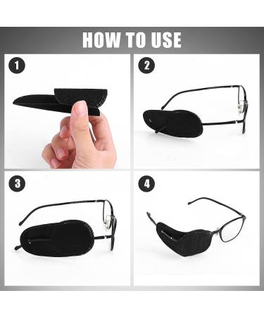 6pcs Reusable Non-Woven Eye Patches for Glasses - Improve Vision for Kids & Adults with Lazy Eye Amblyopia Strabismus - Black Large Size - Buy Online on GoSupps.com