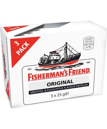 Fisherman's Friend Original Menthol & Eucalyptus Lozenges 3 x 25g - Soothing Relief for Throat Irritation - Buy Online on GoSupps.com