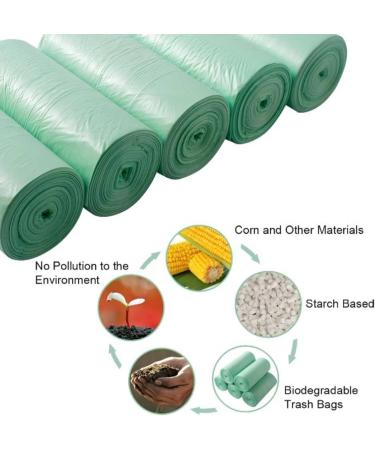 200 Bio Sacks 5L | Aurmoo Organic Garbage Bags | Eco-Friendly Kitchen & Office Waste Bags - 32x35cm Green - Buy Online on GoSupps.com