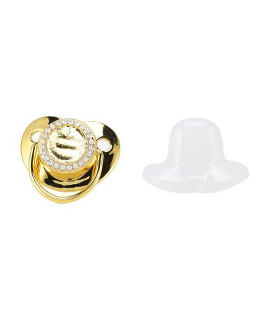 Soft Silicone Baby Pacifier with Chain Clip - Bling Design for Newborns | Gold M - Buy Online on GoSupps.com