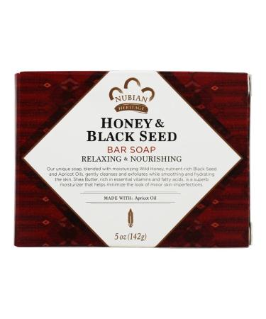 Nubian Heritage BAR SOAP Honey & BLKSEED 5 OZ (Pack of 6)