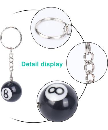 Aboiledy 2 Pieces Billiard Ball Keychain Creative Black 8 Ball Key Ring for Happiness | 25mm Plastic Keychain for Pool Enthusiasts - Buy Online on GoSupps.com