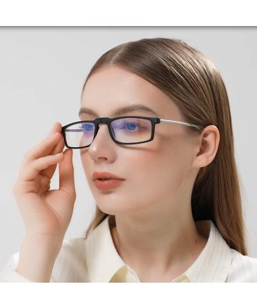 Hubeye Foldable Reading Glasses - 2 Pairs with Blue Light Filter & Hard Case for Men & Women | 1.00 Diopters - Black/Red - Buy Online on GoSupps.com