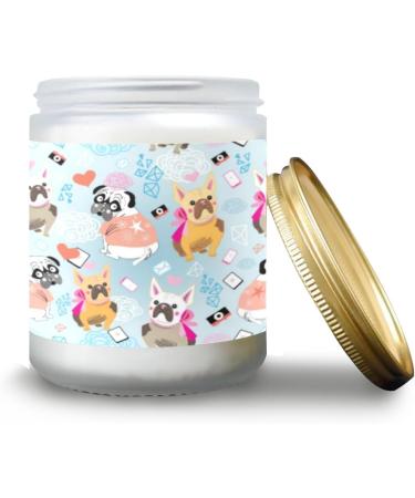 Shop Vanilla Candles - Aromatherapy Jar Candles | Long Lasting 7 oz Scented Candles Gift Set for Women | Perfect Birthday Gifts with Bulldogs on Blue Background - Buy Online on GoSupps.com