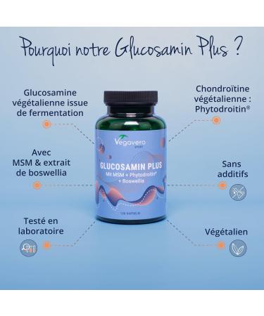 Glucosamine 1000 mg | With Chondroitin Vegan MSM Boswellia | Unique: The Only Vegan | Joint Bread | 120 Capsules | No Additives | Vegavero  - Buy Online on GoSupps.com
