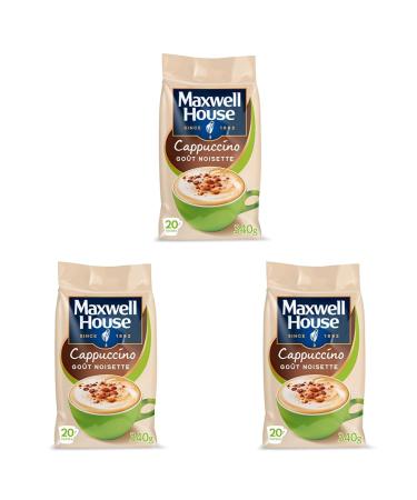 MAXWELL HOUSE CAPPUCCINO NOISETTE CAFE SOLUBLE SACHET 340 GR (Lot de 3) Cappucino Noisette 340 g (Lot de 3)