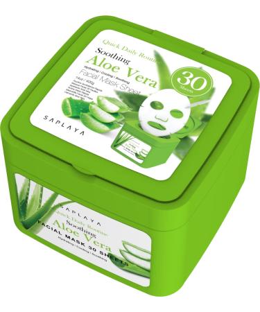 30 Sheet Vitamin-C & Aloe Vera Facial Mask - Brightening & Soothing Skincare | International Shipping Available - Buy Online on GoSupps.com