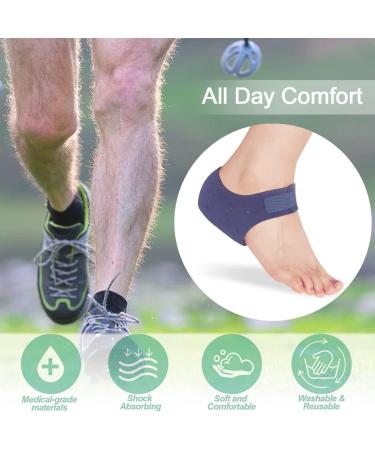 Heel Cushion Cups for Kids and Adults - Plantar Fasciitis Relief - Achilles Tendonitis Support - Blue (Size W 5-6) - Buy Online on GoSupps.com