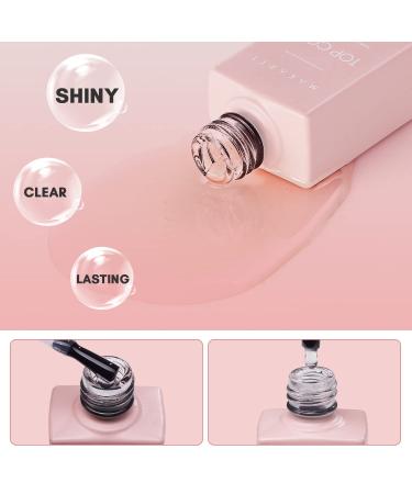 Makartt No Wipe Top and Base Coat Kit - Clear Glossy Gel Polish Set for Acrylic Nails - Stain Resistant UV Primer - 2x 8ml - Buy Online on GoSupps.com