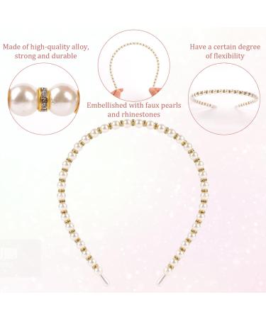 Sliverdew 6 Pack Pearl Headband Set for Women - White Faux Pearl Rhinestones Hairbands for Bridal & Wedding Hair Accessories - Buy Online on GoSupps.com