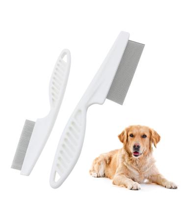 2 Packs Pet Flea Combs Dog Flea Comb Pet Hair Comb for Dogs and Cats Comb Multifunctional Pet Hair Comb Tear Stain Removal for Grooming and Dehairing Face and Paws