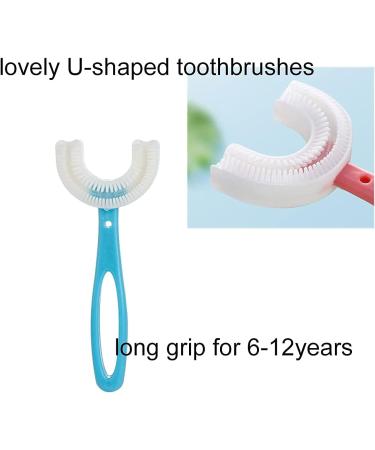HDDH 2 Pcs U-Shaped Baby Toothbrush for Kids 6-12 Years - Food Grade Silicone, 360 Oral Teeth Cleaning Design - Buy Online on GoSupps.com