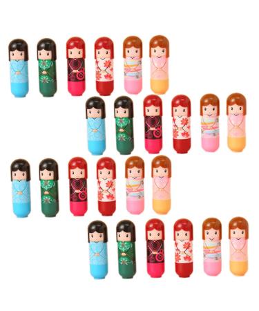 Lip Balm Doll Shaped 24 Lips Repair Moisturizer Lip Care Lip Balm for Remove Dead Skin Nourishing (1 Box). - Buy Online on GoSupps.com