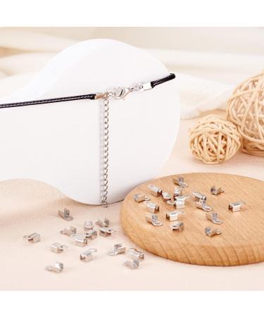 Pandahall 50pcs 304 Stainless Steel Fold Over Crimp Cord Ends for Jewelry Making 8x4mm - Buy Online on GoSupps.com