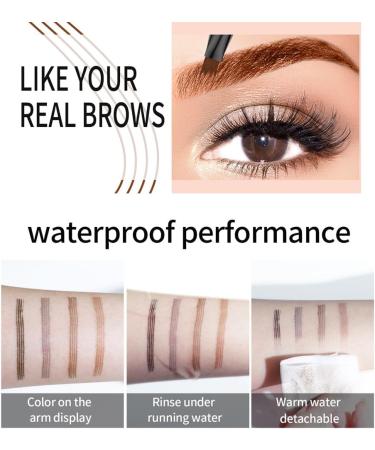 KBRPEY 3D Liquid Eyebrow Pencil Waterproof With 4 Fork Tips Microblading Eyebrow Pencil Smudge Proof Water-based Tattoo Long Lasting Tattoo Brow Pencil Natural - Buy Online on GoSupps.com