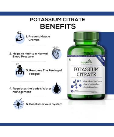 Tresear Potassium Citrate Supplement for Healthy Nervous System & Muscle Function - 90 Capsules - Buy Online on GoSupps.com