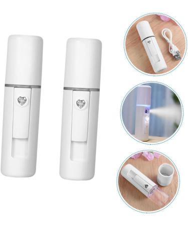 ELAYARD 2pcs Nano Facial Mister for Hydrating Skin Care Multifunction Face Steamer Mist Sprayer White Portable Design for Home Travel Use Moisturizing Tool for Makeup Skin Refreshing - Buy Online on GoSupps.com