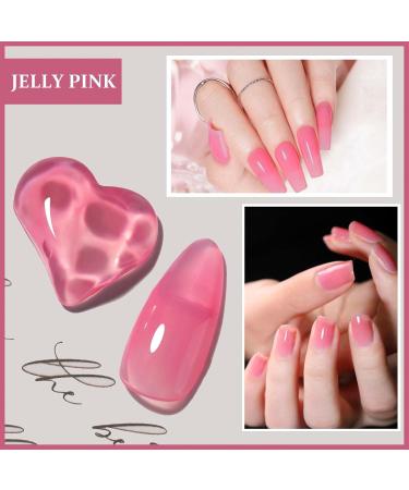Pink Gel Nail Polish - Jelly Nail Varnish - Peach Pink Long Lasting Non Toxic Formula Gel Polish - UV Gel Nail Polish Soak off UV/LED Lamp Nail Art for Home DIY Gifts for Women - Buy Online on GoSupps.com