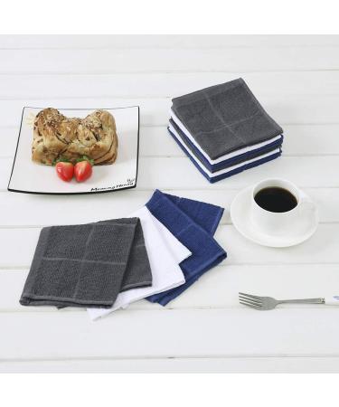 Highly Absorbent 100% Cotton Kitchen Dishcloths - 12 Pack White Dish Rags for Washing Dishes and Cleaning (11 x 11 Inches) - Buy Online on GoSupps.com