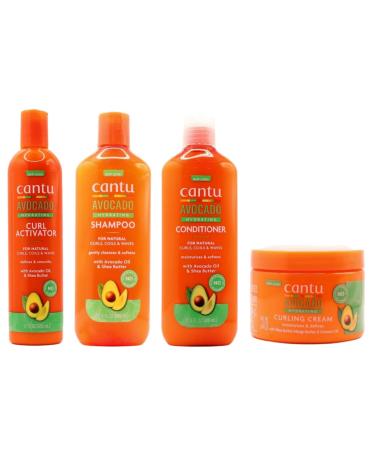Cantu Avacado Hydrating Cream Shampoo Conditioner Curling Cream & Curl Activator Cream set van 4