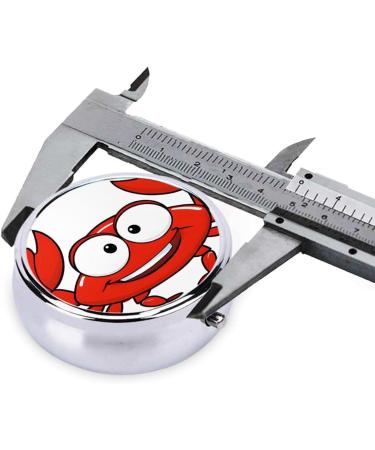 Buy Cartoon Crab Round Pill Box - 3 Compartment Travel Medicine Organizer | Portable Decorative Pocket Purse - Buy Online on GoSupps.com