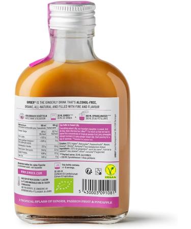 GIMBER - Sweet Lilly - Organic ginger concentrate 200ml - Alcohol-free organic drink made from a mixture of ginger passion fruit pineapple and turmeric - Essence of - Buy Online on GoSupps.com