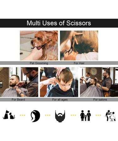 Home Hair Cutting Scissors Set Barber Shears 11 Pcs Professional Haircut Scissors Kit with Thinning Shears 6CR 440C Stainless Steel Home Haircutting Scissors Kit for Barber Salon - Buy Online on GoSupps.com
