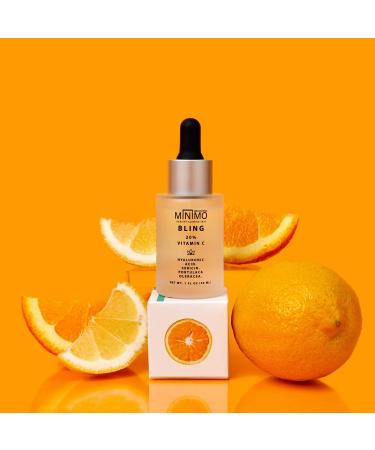Minimo Skin Essentials Bling Vitamin C Serum - Anti-Aging Brightening & Moisturizing Facial Serum (20% Vitamin C 1 oz) - Travel Size for Glowing Skin - Buy Online on GoSupps.com