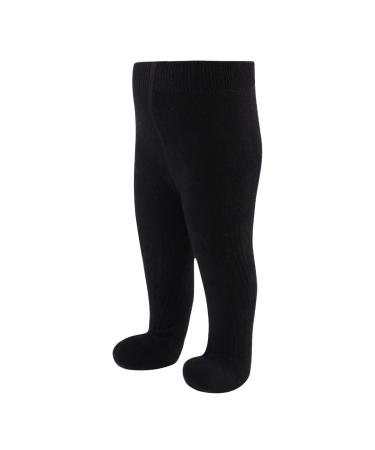 Cotton Baby Girls Socks Infant Toddler Pantyhose Cable Knit Legging Pants For Girls 1-2 Years Black