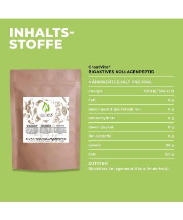 GreatVita Poudre de collag ne bioactif 1 6 kg | Poudre pure de qualit sup rieure | Peptides hydrolysat type collag ne prot ine de collag ne senteur de saveur sans additifs 1.60 kg (1er Pack) - Buy Online on GoSupps.com