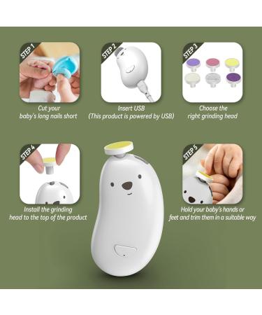 Kcvzitrds Electric Nail Clippers Rechargeable Nail Clippers with 6 Grinding Heads and LED Light Safe for and Easy to Use - Buy Online on GoSupps.com
