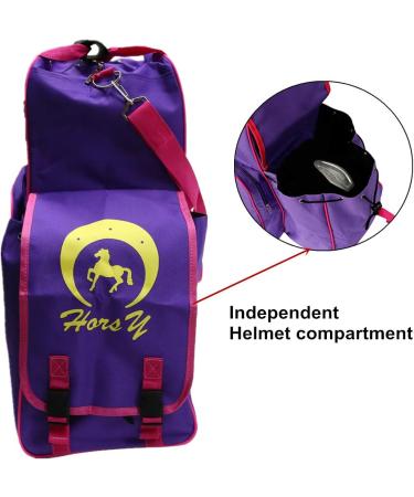 UNISTRENGH Professional Horse Riding Boots Carry Bag - Waterproof Equestrian Bag with Helmet Compartment (Purple) - Buy Online on GoSupps.com