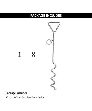 1 X 16" Heavy Duty Ground Spike Stake (40cm) Dog Chains for outside Dog Tie Out Cable Steel Spiral Dog Tether Outdoor Dog Camping Accessories (Stake Only 1 X 40cm) Stake Only 1 X 40cm - Buy Online on GoSupps.com
