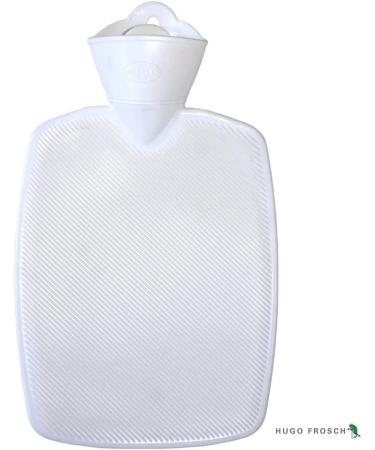 Hugo Frosch Classic 1.8L Hot Water Bottle with White Animal Fur Cover - Eco-Friendly Soft & Cozy - Buy Online on GoSupps.com