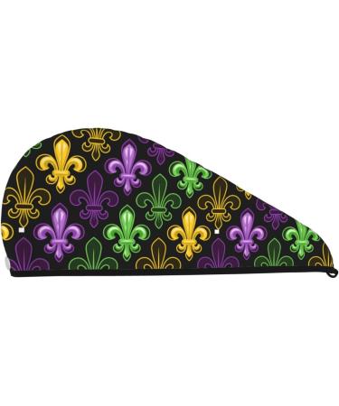 Buy Mardi Gras1 Microfiber Hair Towel - Soft Absorbent Quick Dry Hair Wrap for Women | Ideal for Long Curly & Thick Hair - Buy Online on GoSupps.com