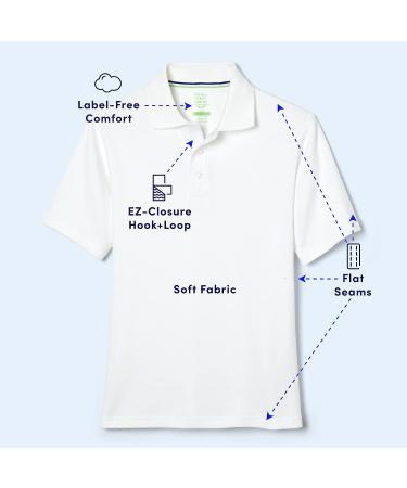 French Toast Kids' Adaptive Short Sleeve Polo Shirt - Medium Light Blue - Buy Online on GoSupps.com
