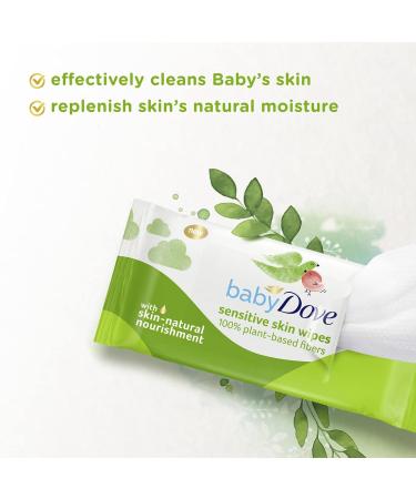 Baby Dove Baby Wipes for Sensitive Skin with 100% Plant-Based Fibers Hypoallergenic 63 Wipes 12 Pack - Buy Online on GoSupps.com