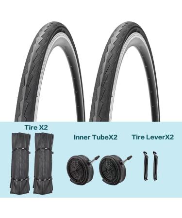 2 Pack 700x23-35C Bike Tires + Inner Tubes | Foldable Replacement for Road Bicycle | 700x28C 60TPI - Buy Online on GoSupps.com