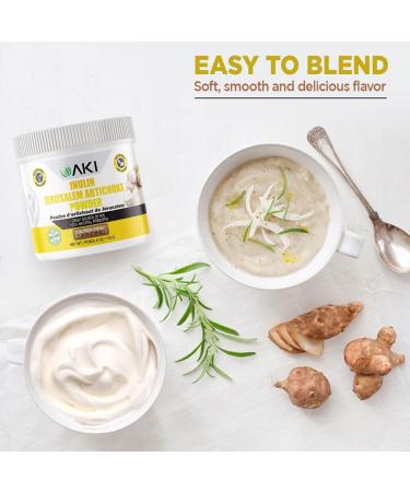 AKI Inulin Jerusalem Artichoke Powder (6oz/170g) - Fiber-Rich Prebiotic for Coffee, Tea, Smoothies & More | Vegan & Gluten-Free - Buy Online on GoSupps.com
